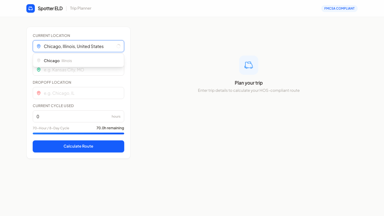 Autocomplete location input with map pin